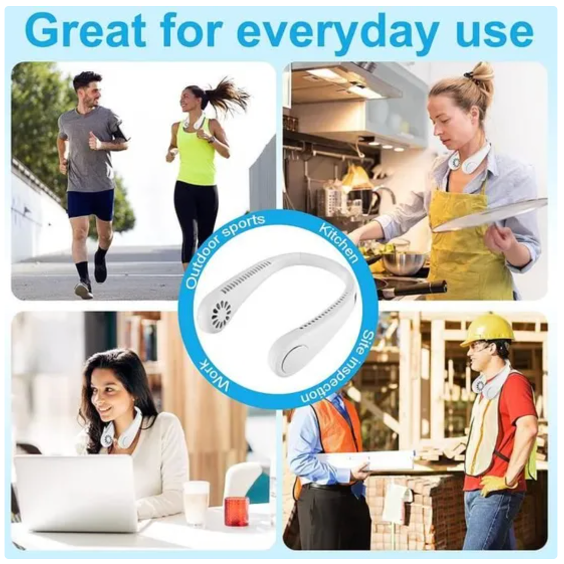 Ventilateur de Cou Suspendu Portable